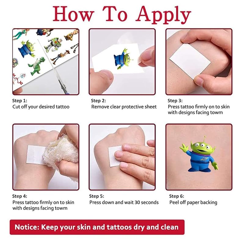 8 Sheets Temporary Tattoos for Kids - Party Favors