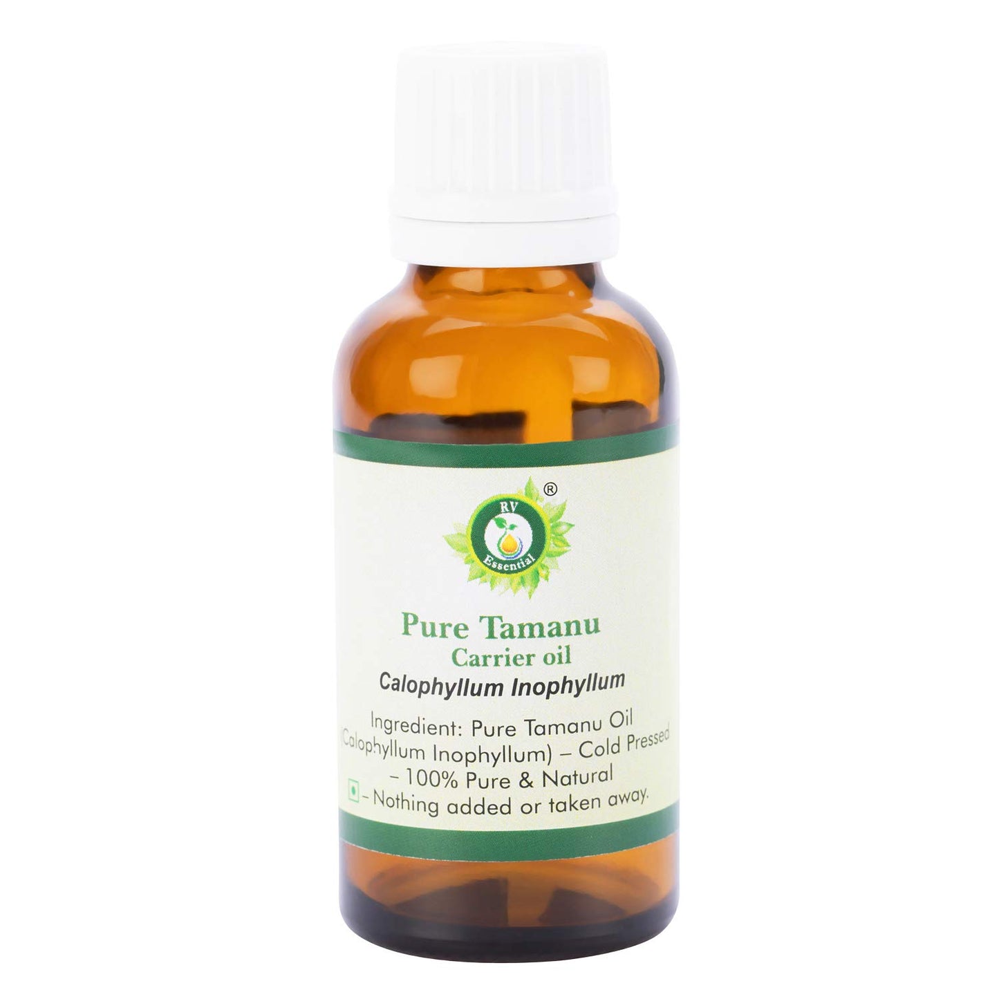 Tamanu Oil | Calophyllum Inophyllum | For Hair | For Skin | Unrefined | For Body | For Face | 100% Pure Natural | Cold Pressed | 100ml | 3.38oz By R V Essential