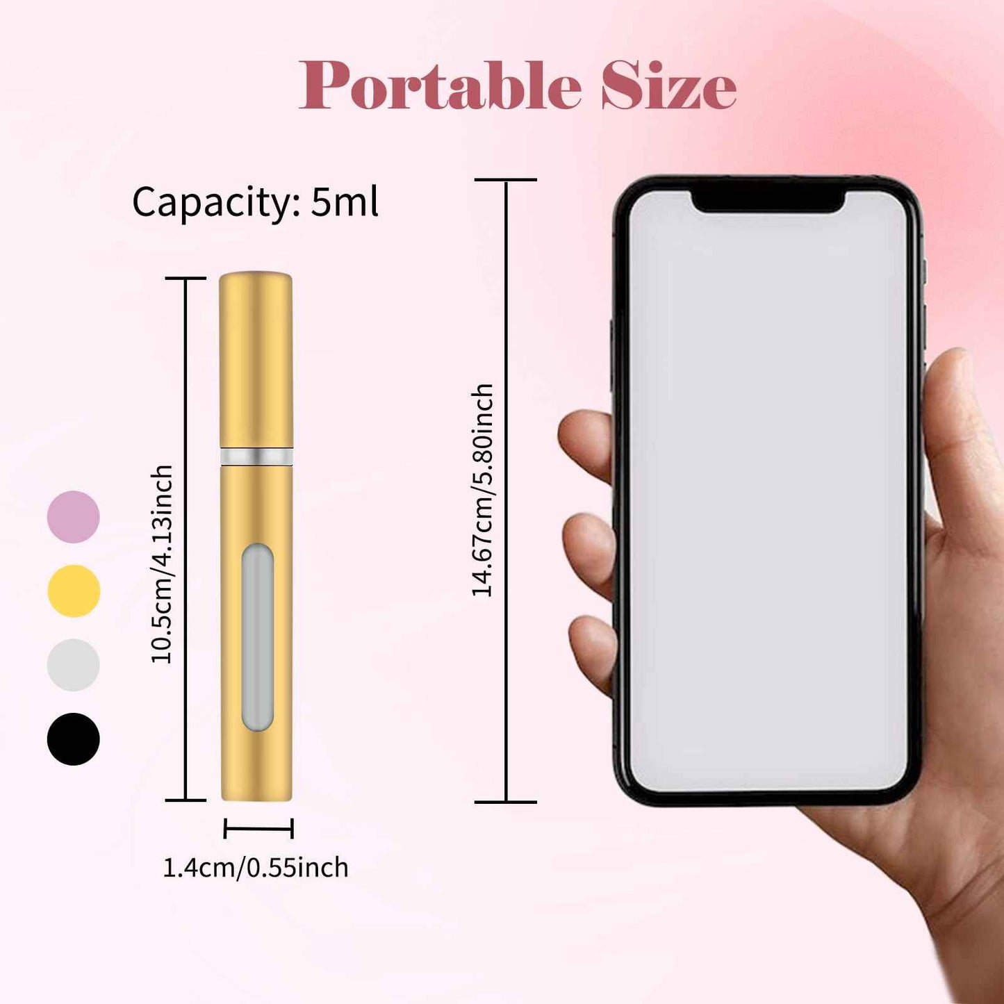 OBSGUMU 4pcs Mini Perfume Travel Bottle, Perfume Atomiser Refillable, 5ML Spray Bottles, Portable for Travel Holiday, Outdoor Activities and Business