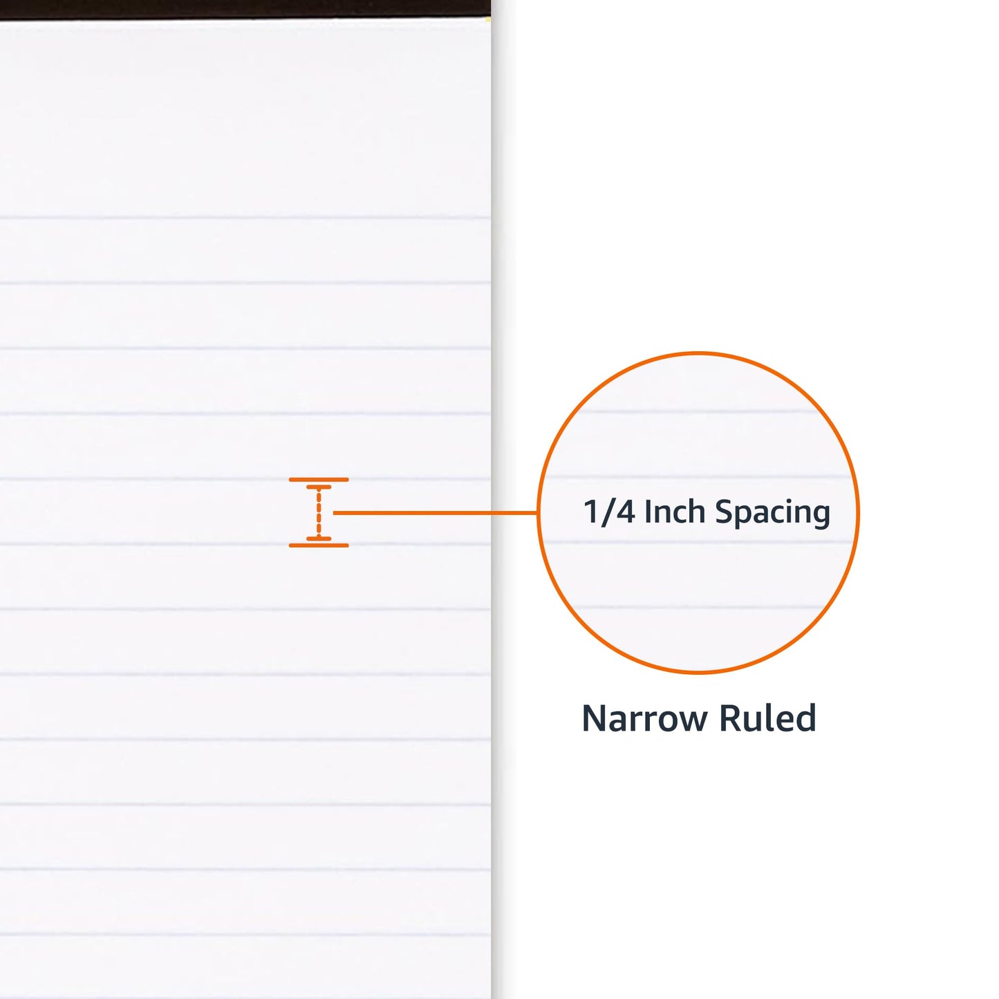 Amazon Basics Narrow Ruled Lined Writing Note Pad, 5 inch x 8 inch, White, 12 Count (12 Pack of 50 pages)