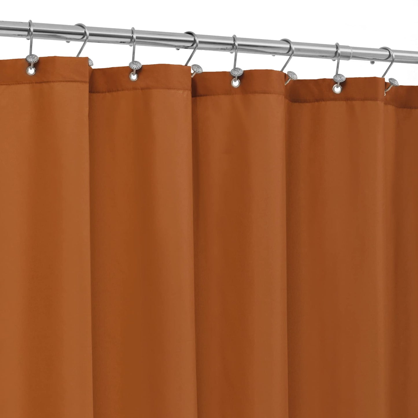 ALYVIA SPRING Burnt Orange Fabric Shower Curtain Liner Waterproof - Soft Hotel Quality Cloth Shower Liner with 3 Magnets, Light-Weight & Machine Washable - Standard Size 72x72, Burnt Orange