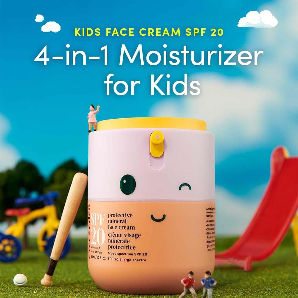 Evereden Kids Face Cream, 1.7 oz. | Fragrance-Free and Kids Face Lotion with SPF 20 | Clean and Non-Toxic Kids Face Moisturizer | Multi-Vitamin Skin Care for Kids