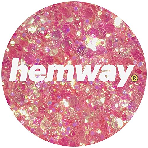 Hemway Peach Pink Iridescent Mix Glitter Chunky Multi Purpose Dust Powder Arts & Crafts Decorations Costumes Makeup Cosmetic Face Eye Body Nails Skin Hair Festival 100g