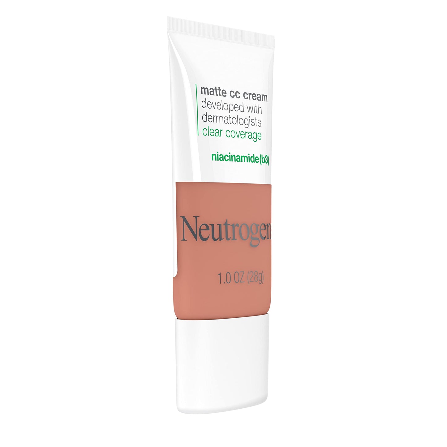 Neutrogena Clear Coverage Flawless Matte CC Cream, Full-Coverage Color Correcting Cream Face Makeup with Niacinamide (b3), Hypoallergenic, Oil Free & Fragrance Free, Warm Honey, 1 oz