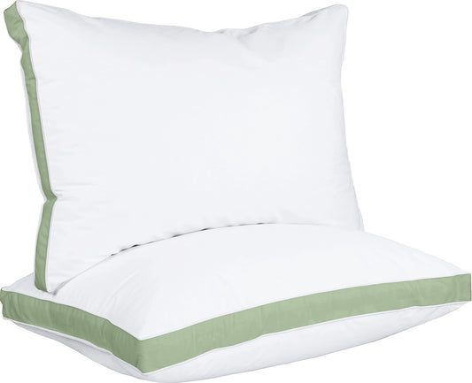 Utopia Bedding Bed Pillows for Sleeping Queen Size (Sage), Set of 2, Cooling Hotel Quality, Gusseted Pillow for Back, Stomach or Side Sleepers