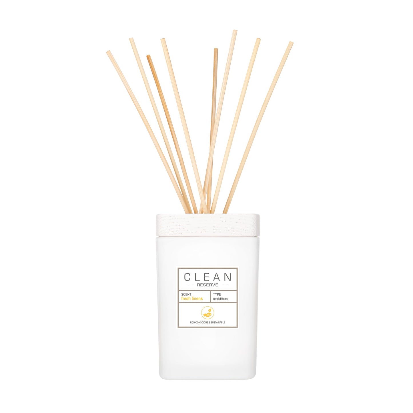 CLEAN RESERVE Home Liquid Reed Diffuser | Natural Rattan Reeds in Reusable Glass Vase | 100% Vegan Oil | Aroma Lasts Up to 90 days | 6.0 oz/177 mL