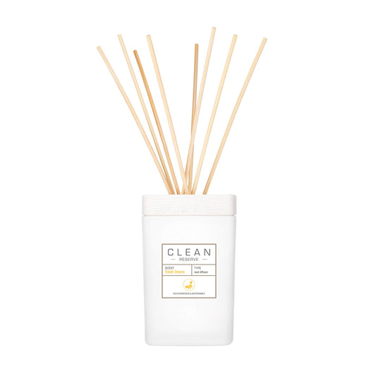 CLEAN RESERVE Home Liquid Reed Diffuser | Natural Rattan Reeds in Reusable Glass Vase | 100% Vegan Oil | Aroma Lasts Up to 90 days | 6.0 oz/177 mL