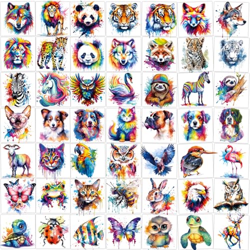 160 PCS Watercolor Animals Temporary Tattoos for Kids