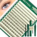 KEYYOU Dark Brown Lash Clusters Kit Nova D Curl Waterproof Fake Eyelashes