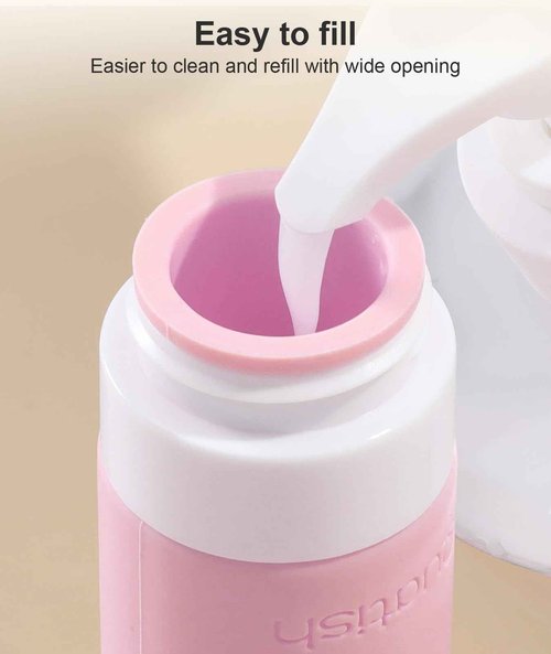 Quatish Travel Bottles for Toiletries, Original Patented Leak Proof Travel Size Containers, 3 oz Tsa Approved Silicone Shampoo and Conditioner Bottles, 4 Pack,，Purple