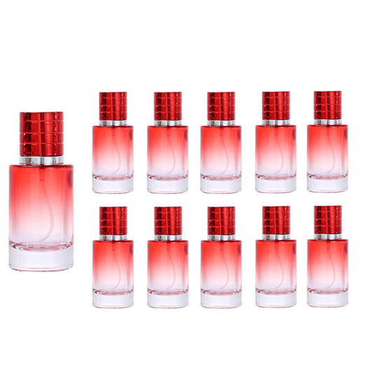 Qixivcom 30ml Mini Fragrance Spray Bottle Gradient Red Glass Bottle Fragrance Dispensing Container Sampling Bottle Essential Oil Freshener Portable Travel 1oz DIY Dispensing Bottle (8 Pack)