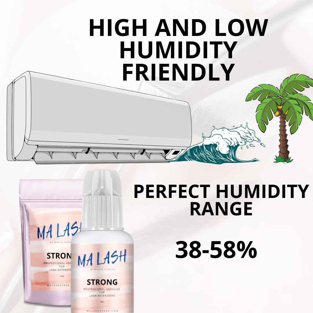 MA LASH Strong Eyelash Extension Adhesive Glue - 0.17fl.oz / 5ml - Ultra-Fast 0.5-Second Drying Time - 8 Weeks Retention - Professional-Grade, Black