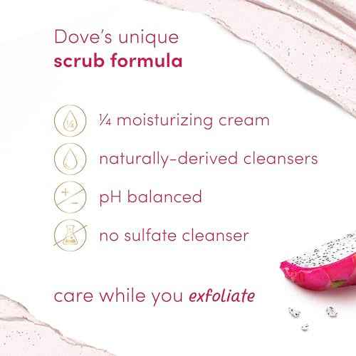 Dove Body Scrub Dragon Fruit & Coconut Cream Body Scrub Exfoliates and Deeply Nourishes for Smooth, Radiant Skin 15 oz