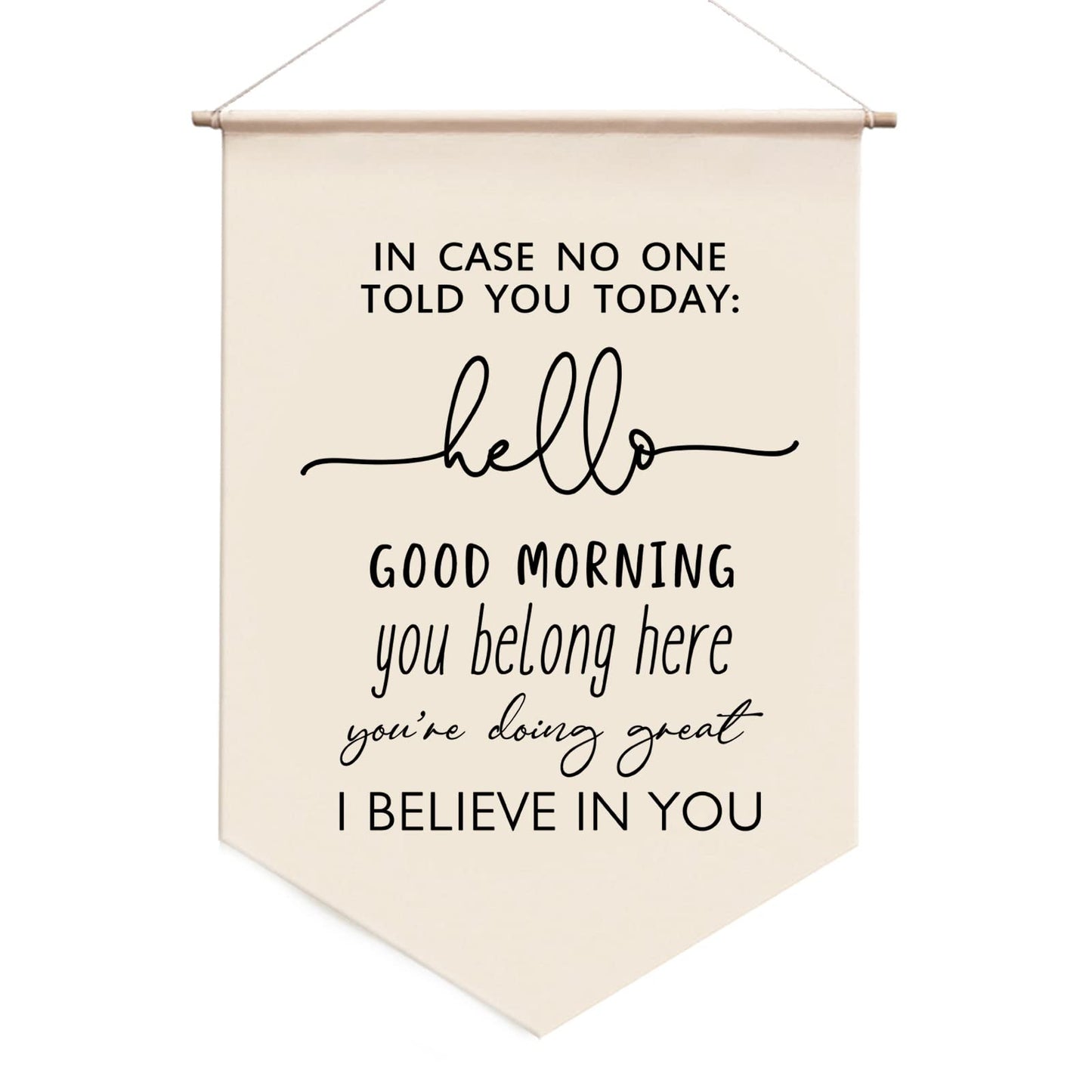 In Case No One Told You Today Hanging Banner Wall Decor for Kids Room Classroom Wall Hanging Playroom Wall Decor Boho 17.5x11.5 inch Wall Art Teacher Gifts Back to School Banner