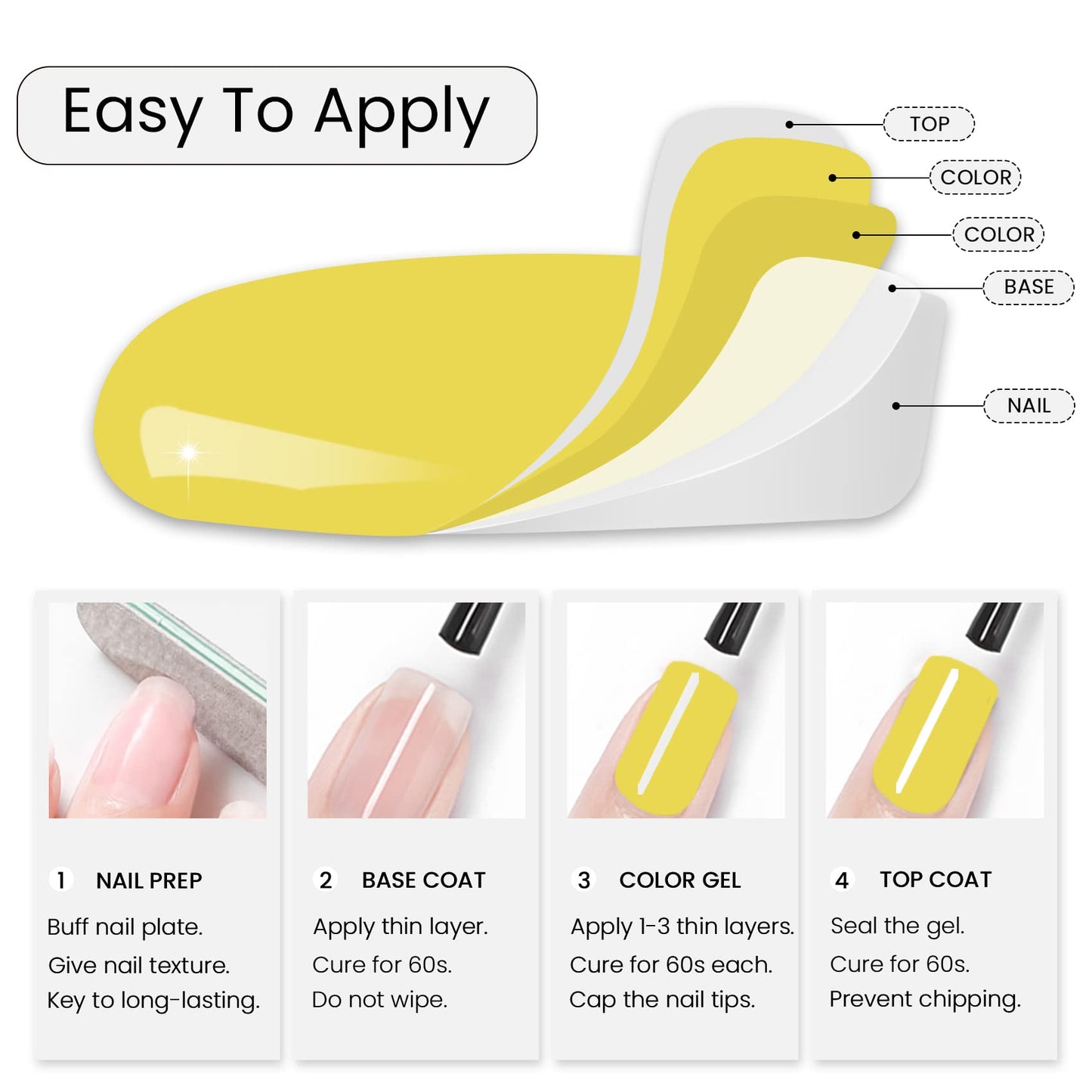 MAYCHAO 15ML Yellow Gel Nail Polish 1Pc Lemon Yellow Gel Polish Soak Off UV LED Nail Polish Nail Art Starter Manicure Salon DIY at Home, 0.5 OZ