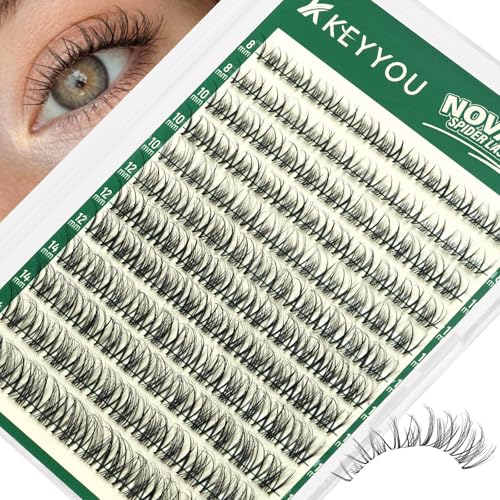 KEYYOU Spider Lash Clusters 8-16mm D Curl Wispy Eyelashes