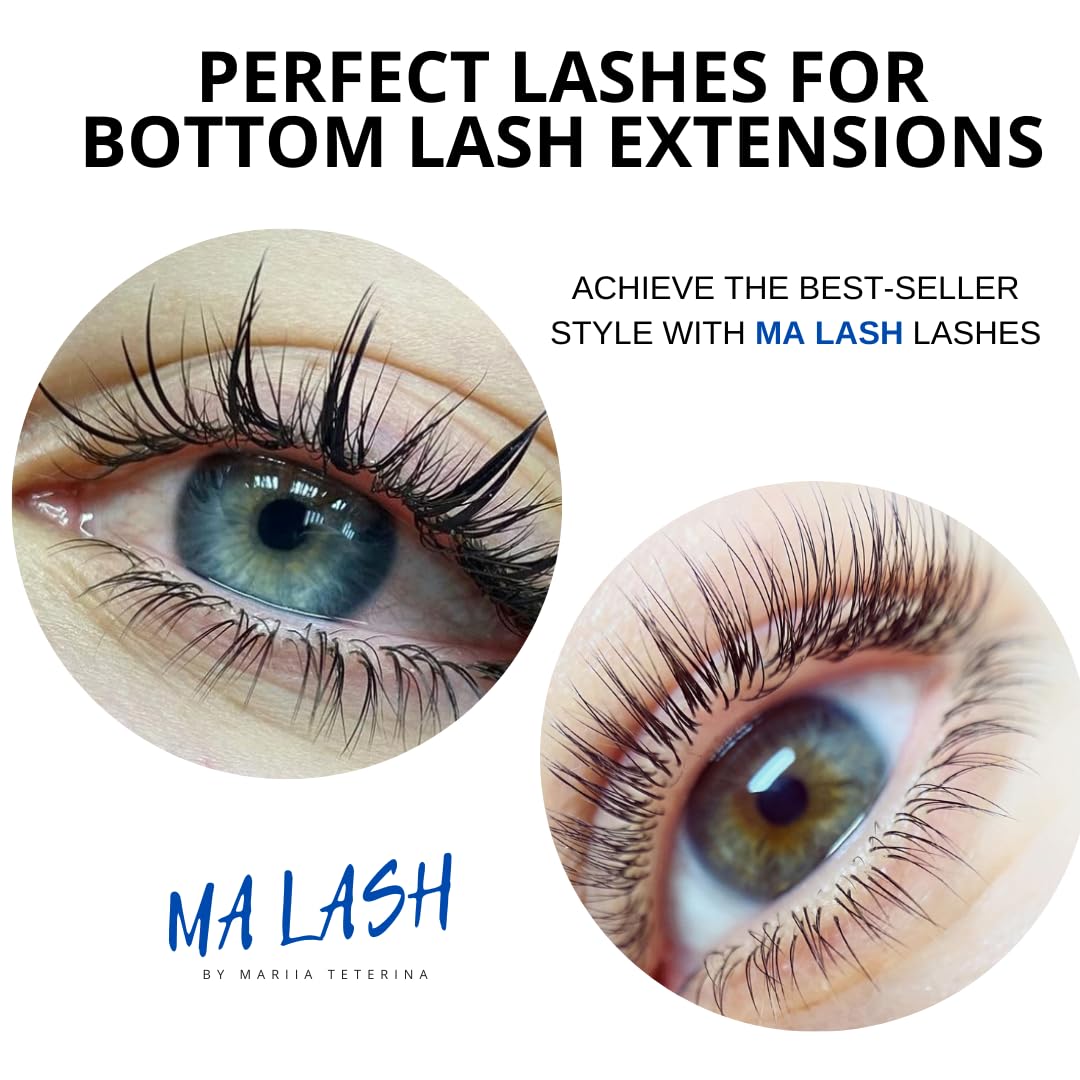 MA LASH Bottom J 0.1 4-8mm Eyelash Extensions Individual Lashes Premium Volume & Classic Lash Soft mixed and single lengths Black Salon Use (J 0.1 4-8 mm)