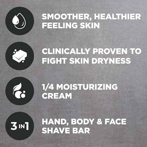 DOVE MEN + CARE Hand & Body Face + Shave Bar Midnight Classico 10 count For Hydrated, Smooth Skin 3.75 oz