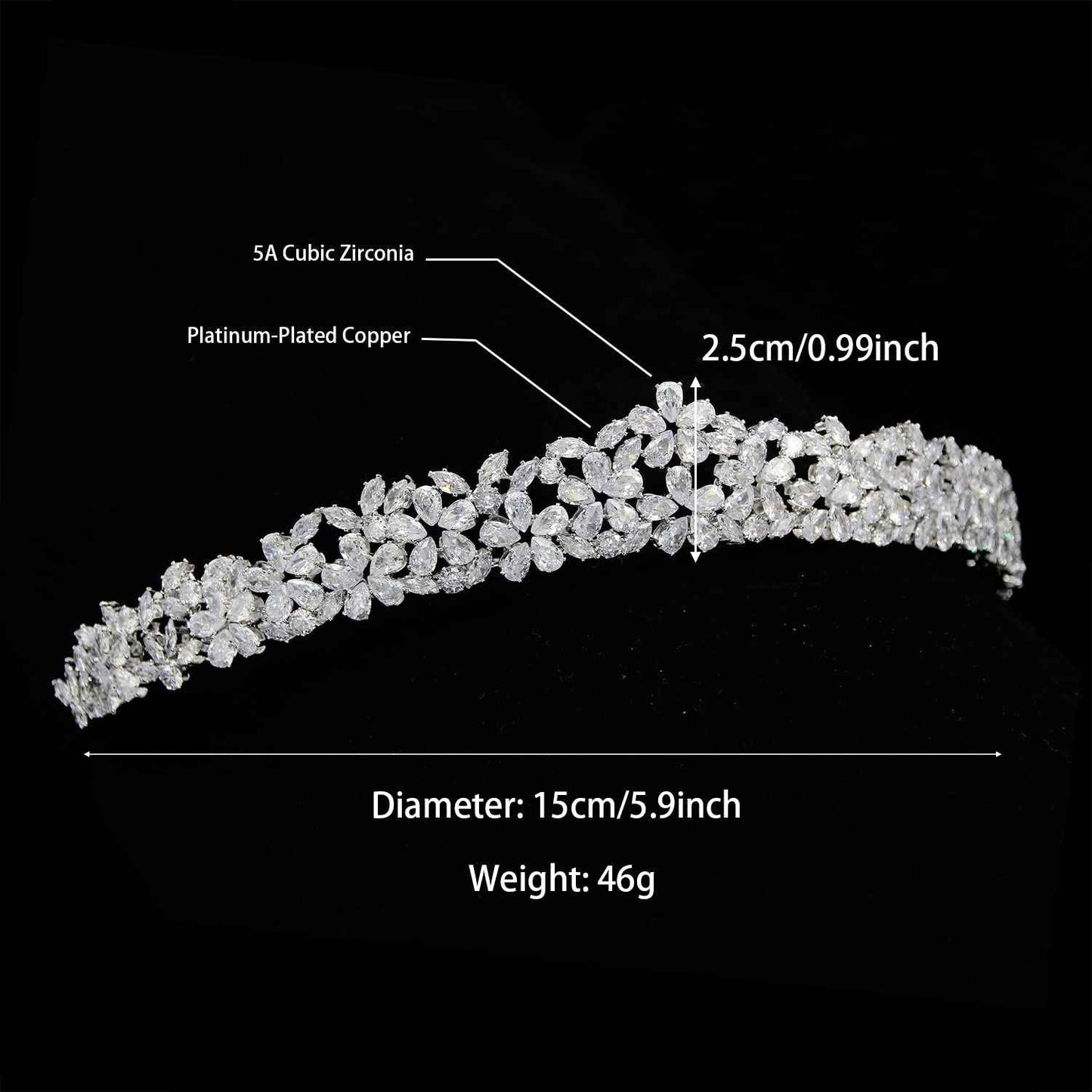 Sparkly Small Zircon Wedding Crowns and Tiaras for Women Cubic Zirconia Quinceanera Crown Sweet 16 Tiara Little Silver Gold Headband Crystal Headpieces Coronas Para 15 Anos Quinceaneras 2023 (Silver