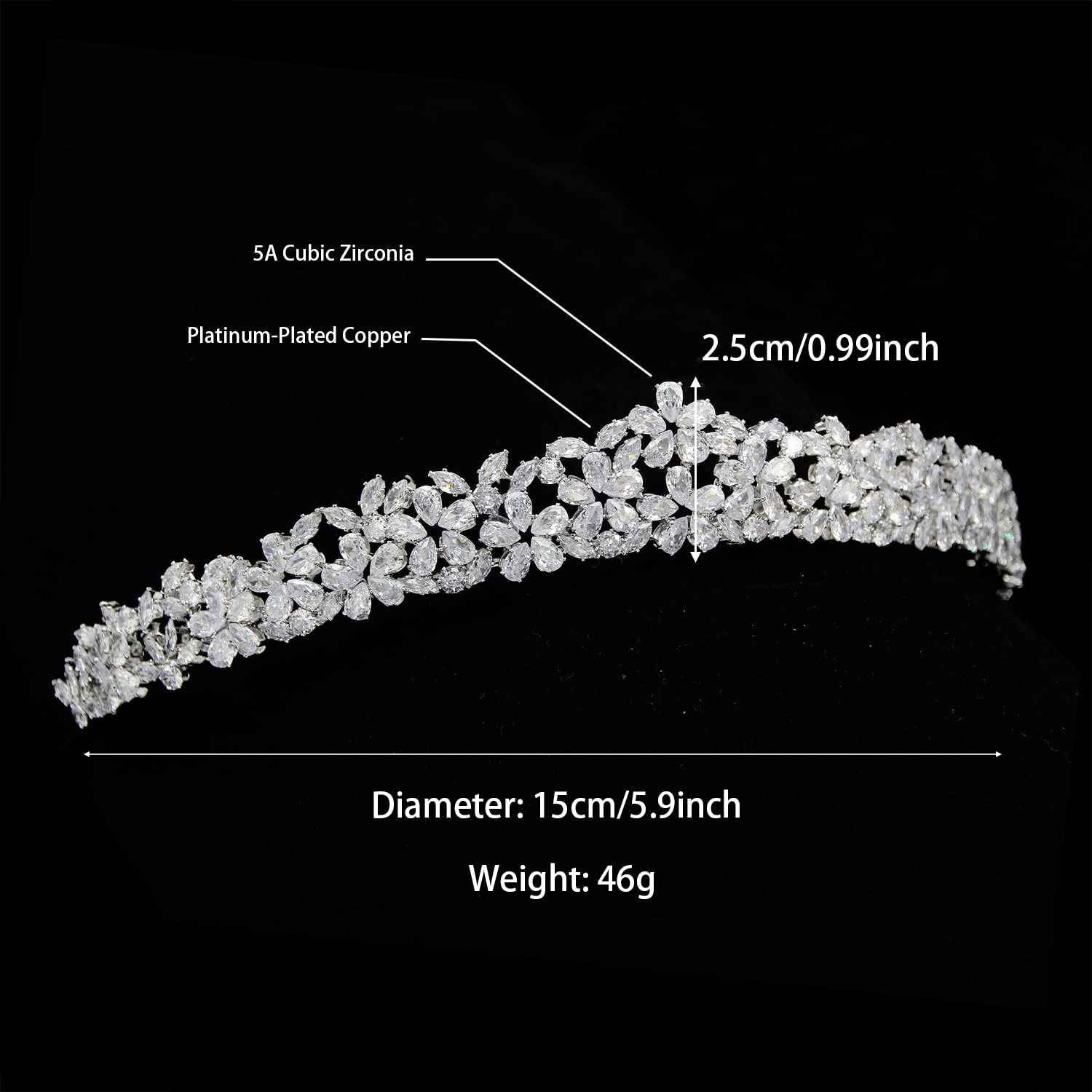 Sparkly Small Zircon Wedding Crowns and Tiaras for Women Cubic Zirconia Quinceanera Crown Sweet 16 Tiara Little Silver Gold Headband Crystal Headpieces Coronas Para 15 Anos Quinceaneras 2023 (Silver