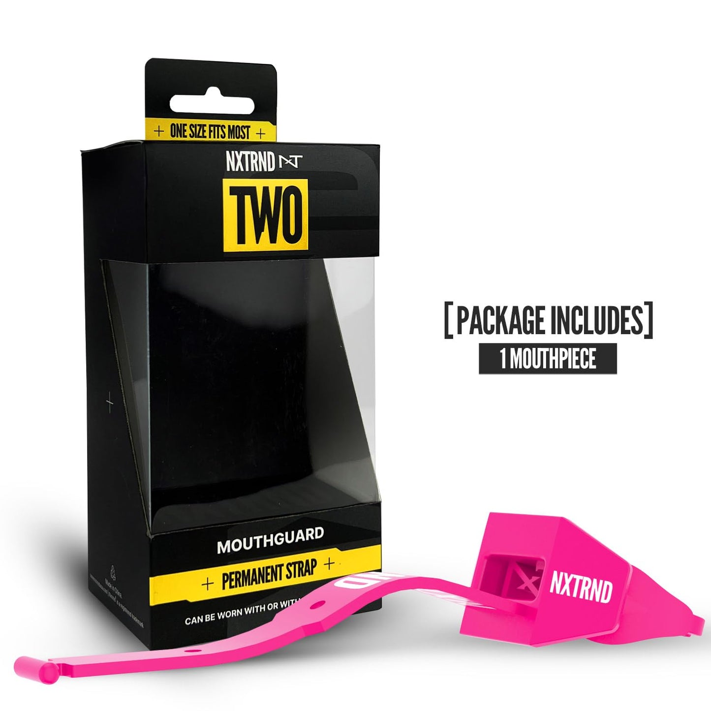 Nxtrnd Two Football Mouth Guard, Football Mouthpiece with Strap, Fits Adult & Youth (Pink)