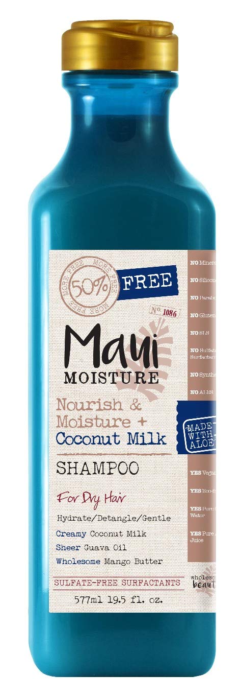 Maui Moisture Shampoo Coconut Milk 19.5 Ounce (Nourish) (577ml) (2 Pack)