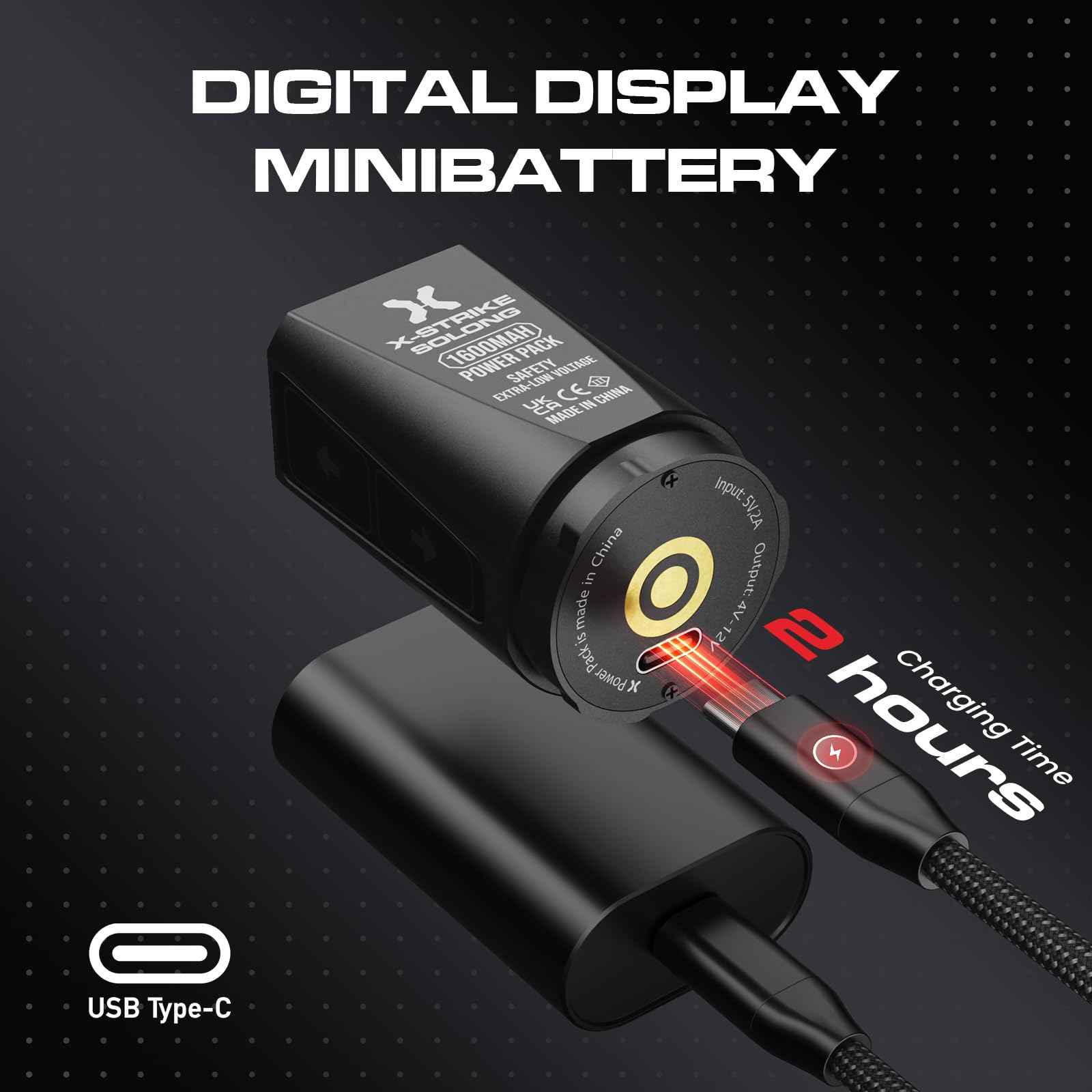 Tattoo Kits Tattoo Machine with 1800mAh LED Display Tatoo Kit 40PCS Needles and 14 Ink Black