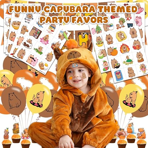 120 PCS Capybara Temporary Tattoos for Kids Party Favors