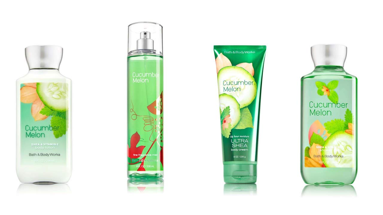 Bath & Body Works Cucumber Melon Set | Shower Gel, Body Lotion, Body Cream & Fragrance Mist