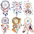 6 Sheet Temporary Tattoo Set - Large Waterproof Dream Catcher Design