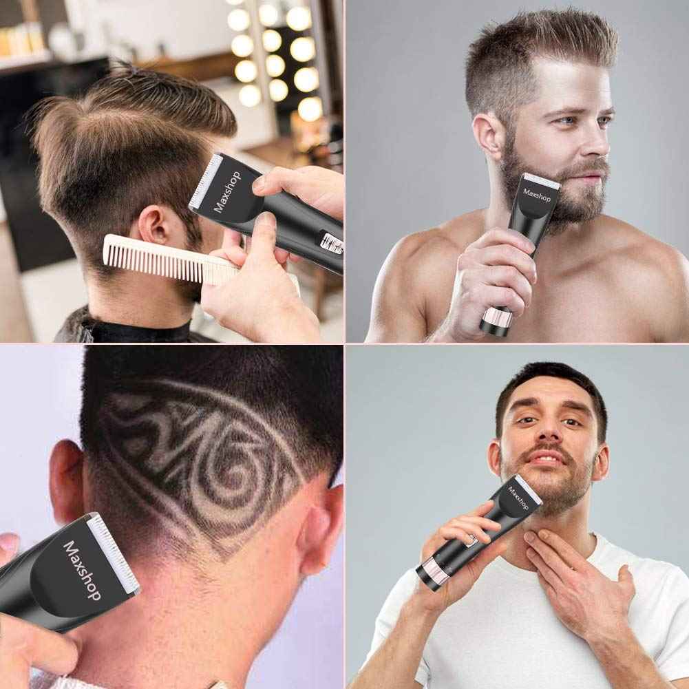 Maxshop Professional Hair Clippers for Men and Babies Quiet Clippers Cordless Haircut kit with Charging Dock, 8 Comb Guides, 2 Scissors,1 Hair Comb Self Hair Cutting System (Black)