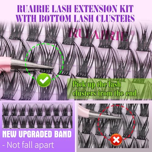 DIY Lash Clusters Kit with Bond & Seal Glue - 160pcs Natural Extensions
