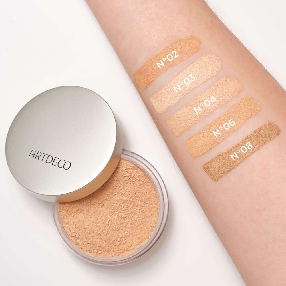 ARTDECO Mineral Powder Foundation - honey – loose setting powder for a smooth & matte finish - medium coverage - perfect for sensitive & oily skin - makeup with zinc & magnesium - vegan - 0.53 Oz