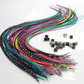 20 Real Rooster Feather Hair Extensions Kit