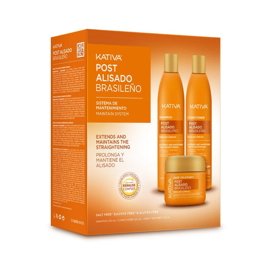 Post Keratin Straightening Treatment - Shampoo 250 ml, Conditioner 250 ml and Mask 250 ml.