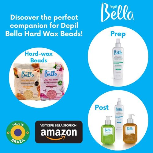 DEPIL BELLA Pink Hard Wax Beads 2.2 lbs for Hair Removal, High-Performance for Short and Resistant Hair, Vegan, Body and Face Wax Beads With Dragon Fruit Extract