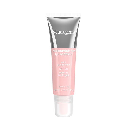 Neutrogena MoistureShine Lip Soother Gloss with SPF 20 Sun Protection, High Gloss Tinted Lip Moisturizer with Hydrating Glycerin and Soothing Cucumber for Dry Lips, Gleam 40, .35 oz