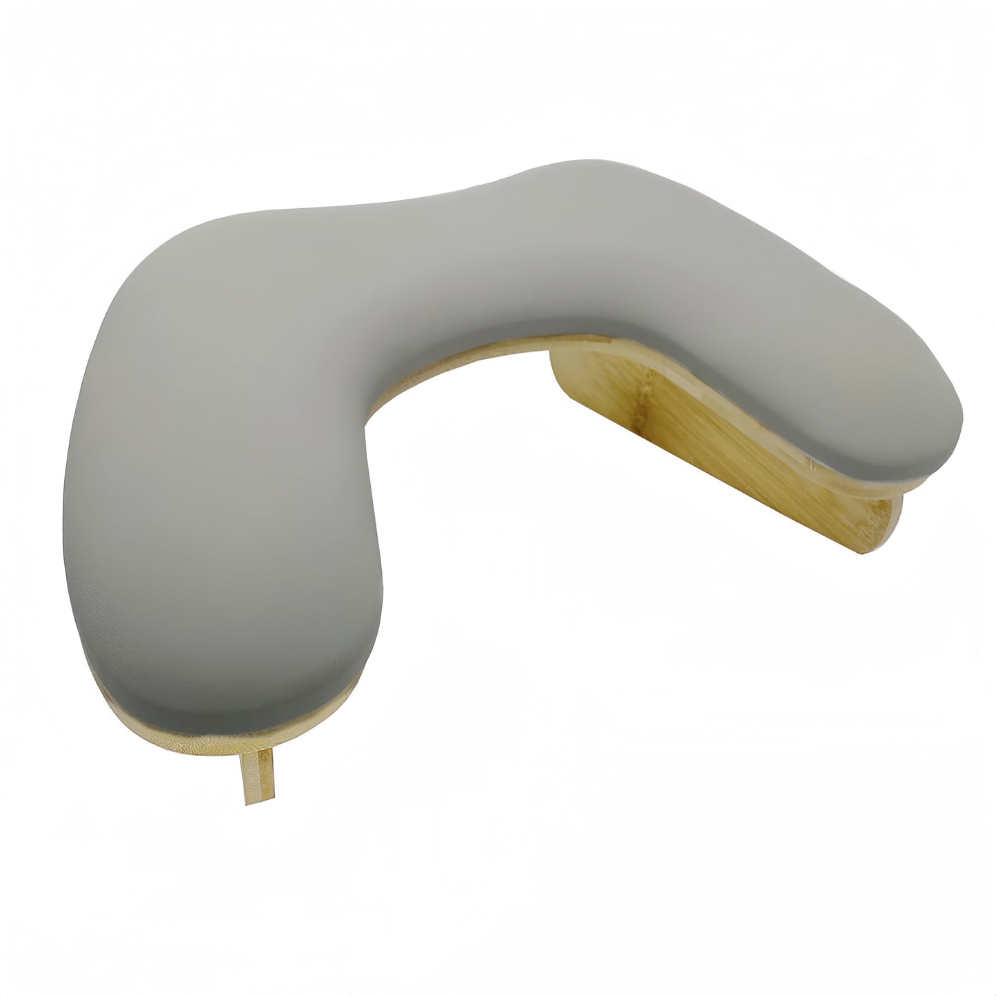 TANG SONG U-Shaped Hand Rest Wooden Base Sponge Manicure Hand Rest Pillow Nail Stand Hand Holder Nail Table Manicure Armrest Cushion (Grey)
