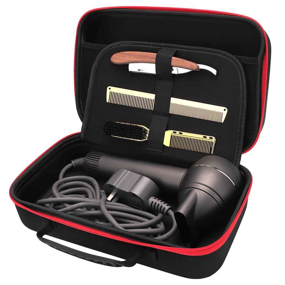 Barber Tool Bag, 12x7x5 inch Case Compatible with Hair Clipper Barber, Clipper Bag for Barbers,Travel Storage Organizer for Comb Cutting Guide, Clipper Blade Oil, Cleaning Brush and Other Grooming Kit