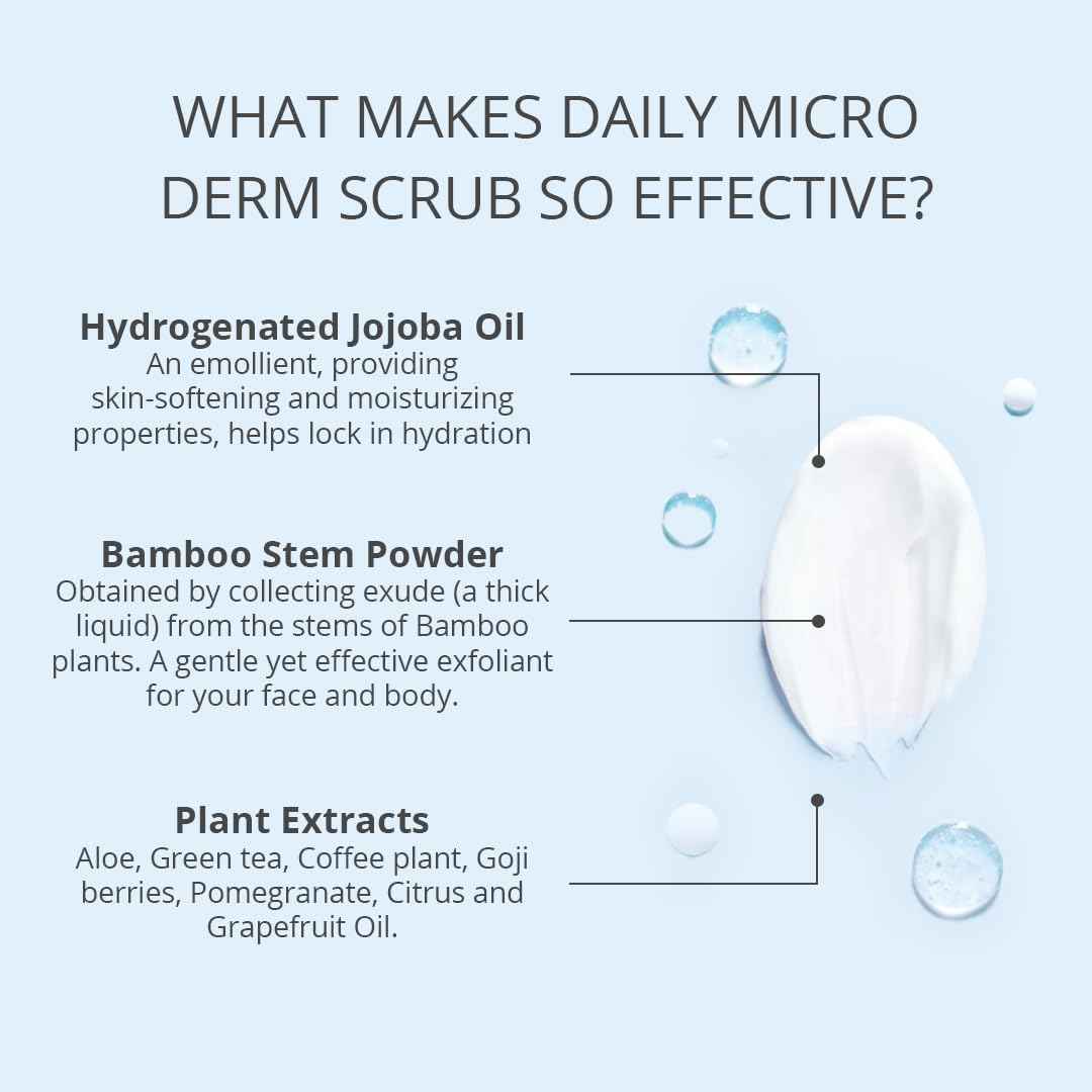 Stemulation Daily Micro Derm Scrub - Gentle Exfoliator Scrub For Face And Body - Aloe Based Antioxidant Complex For Refined Healthy Skin