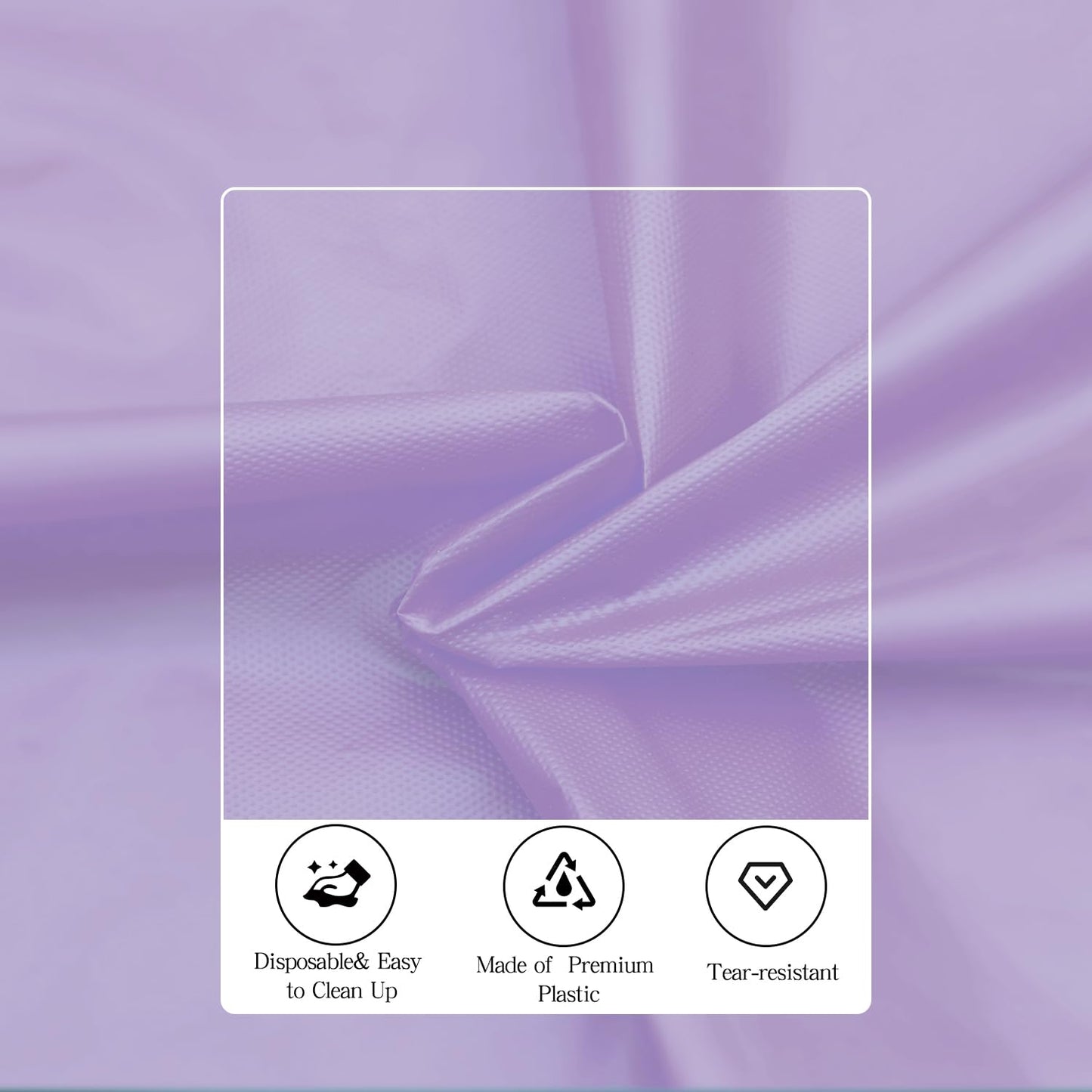 tujol Lavender 6 Pack Plastic Table Cloth 84", Disposable Round Tablecloth Table Cover, Plastic Table Cloths for Parties