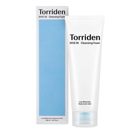 Torriden DIVE-IN Cleansing Foam Face Wash 5.07 fl oz., Hydrating Daily Facial Cleanser for All and Sensitive Skin, with Hyaluronic Acid, Panthenol, Allantoin | Vegan and Cruelty Free