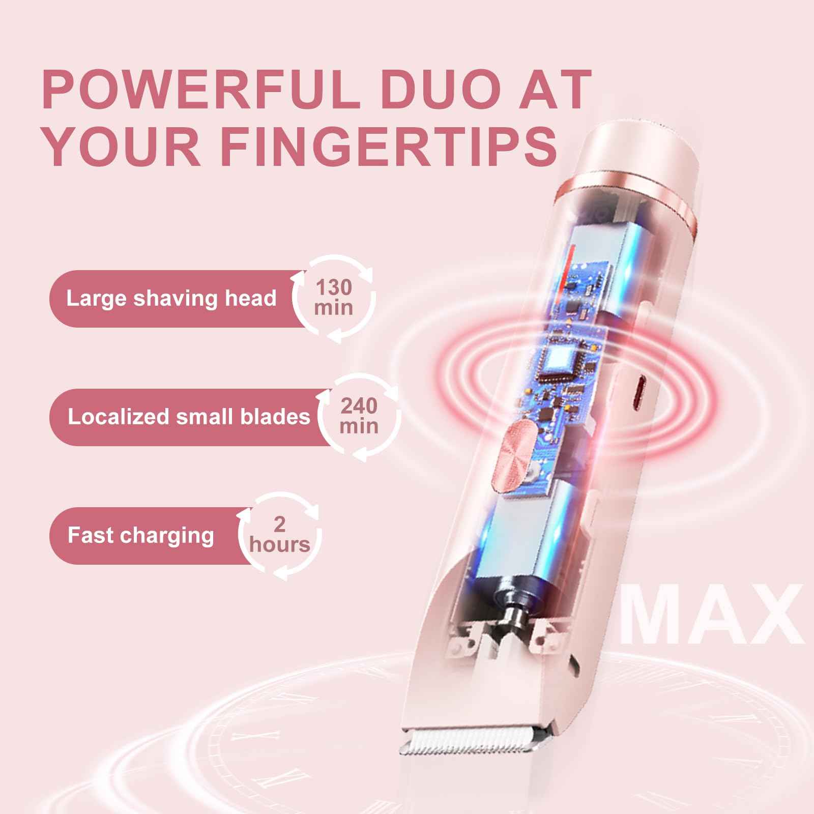 Bikini Trimmer for Women,Dermave Bikini Shaver,Electric Razors for Women Pubic Hair (Pink)