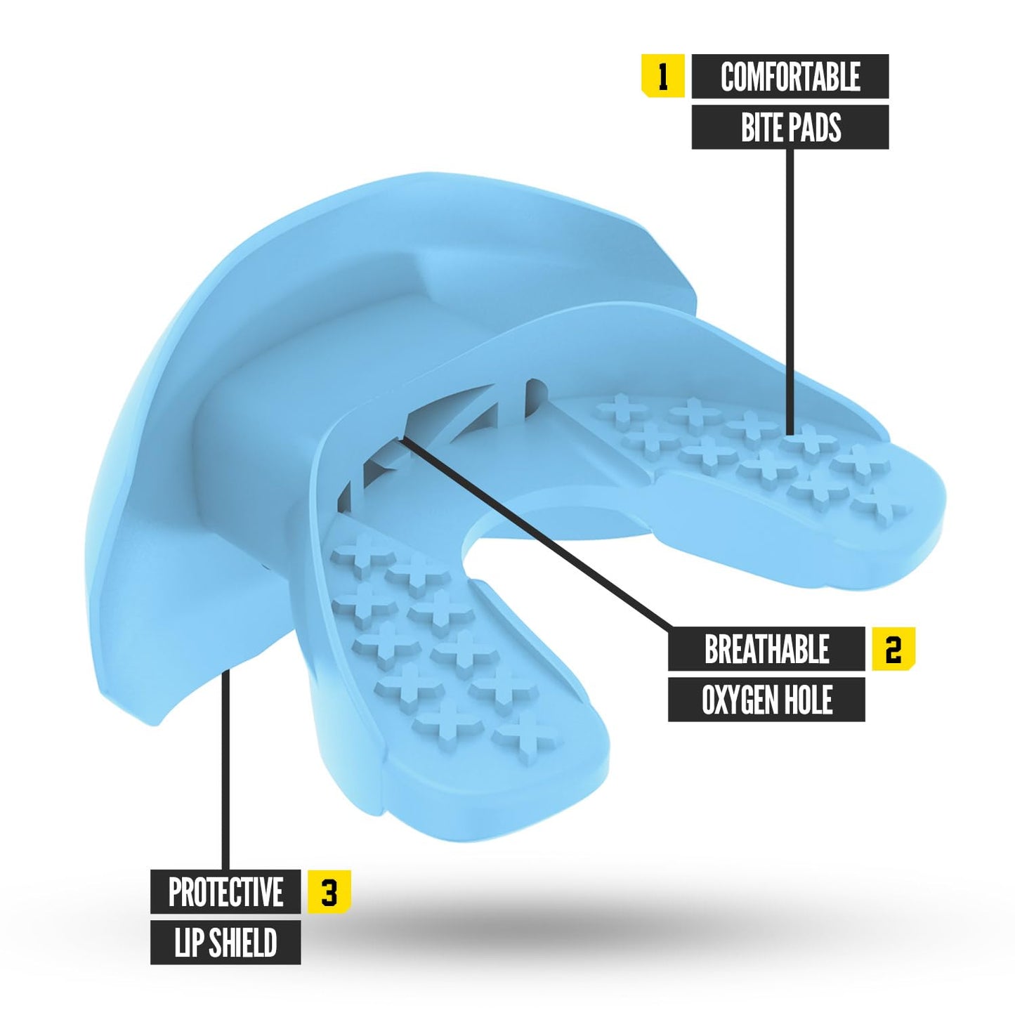 Nxtrnd One Football Mouth Guard, Strap Included, Fits Adult & Youth (Light Blue)