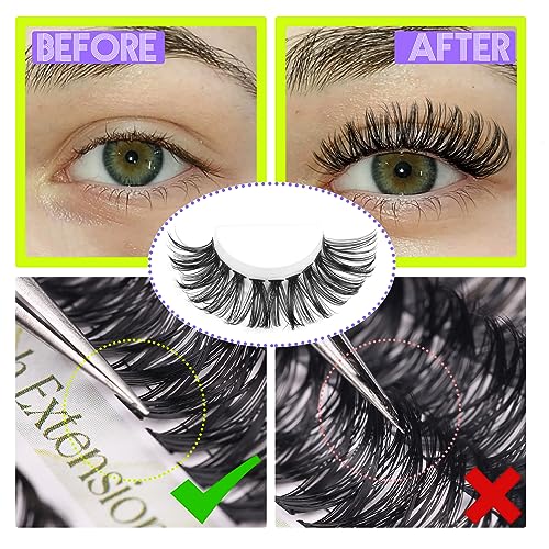 ALICE Lash Clusters DIY Lash Extensions 240PCS 14-20MM Individual Lashes Cluster Lashes Natural 40D Eyelash Extensions Faux Mink Individual Eyelashes