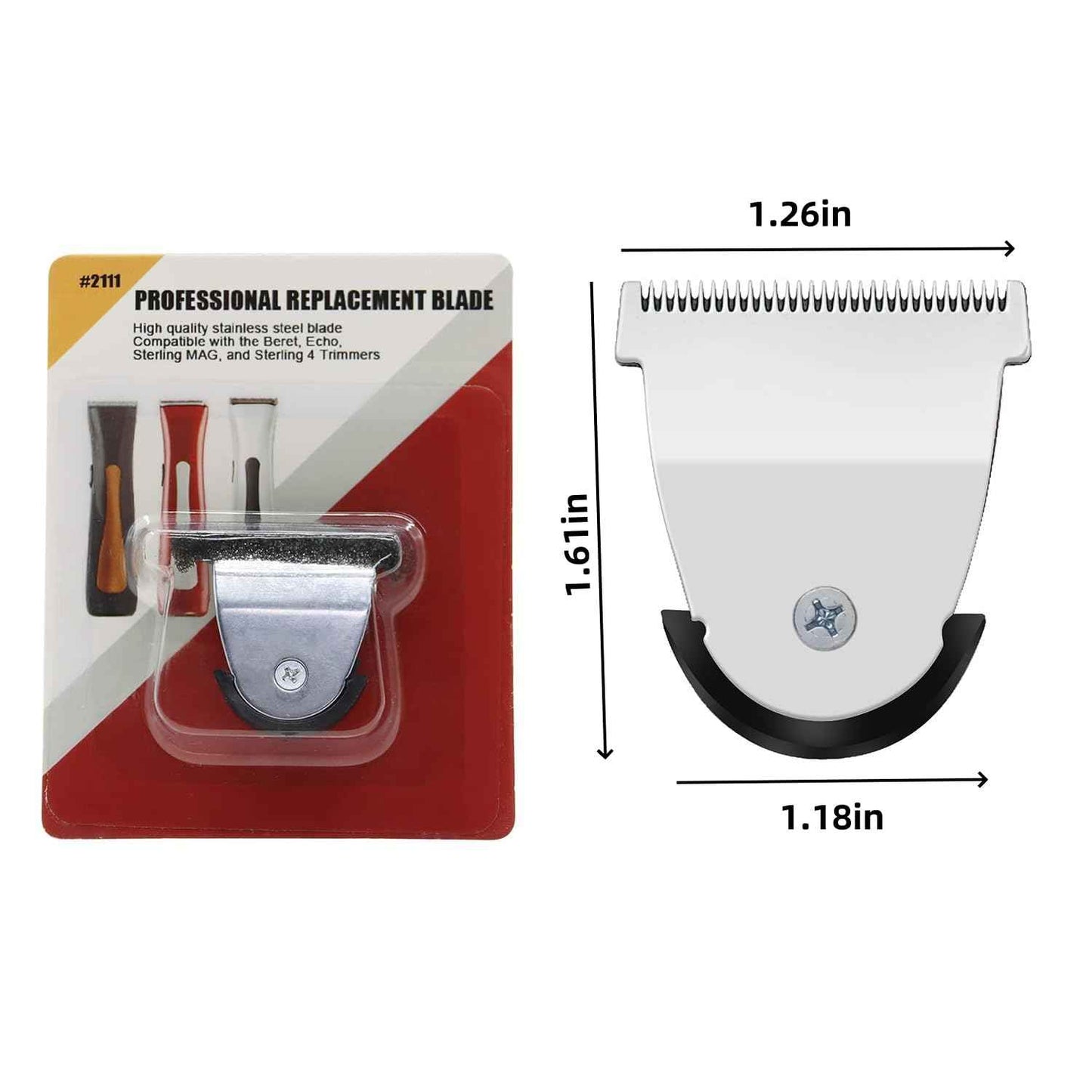 Professional Mag Timmer Clipper Replacement Blades #2111 Blade Compatible with Wahl Mag Trimmers 8841/8143 /8700- Fits Professional Barbers and Stylists(3 Pcs silver)