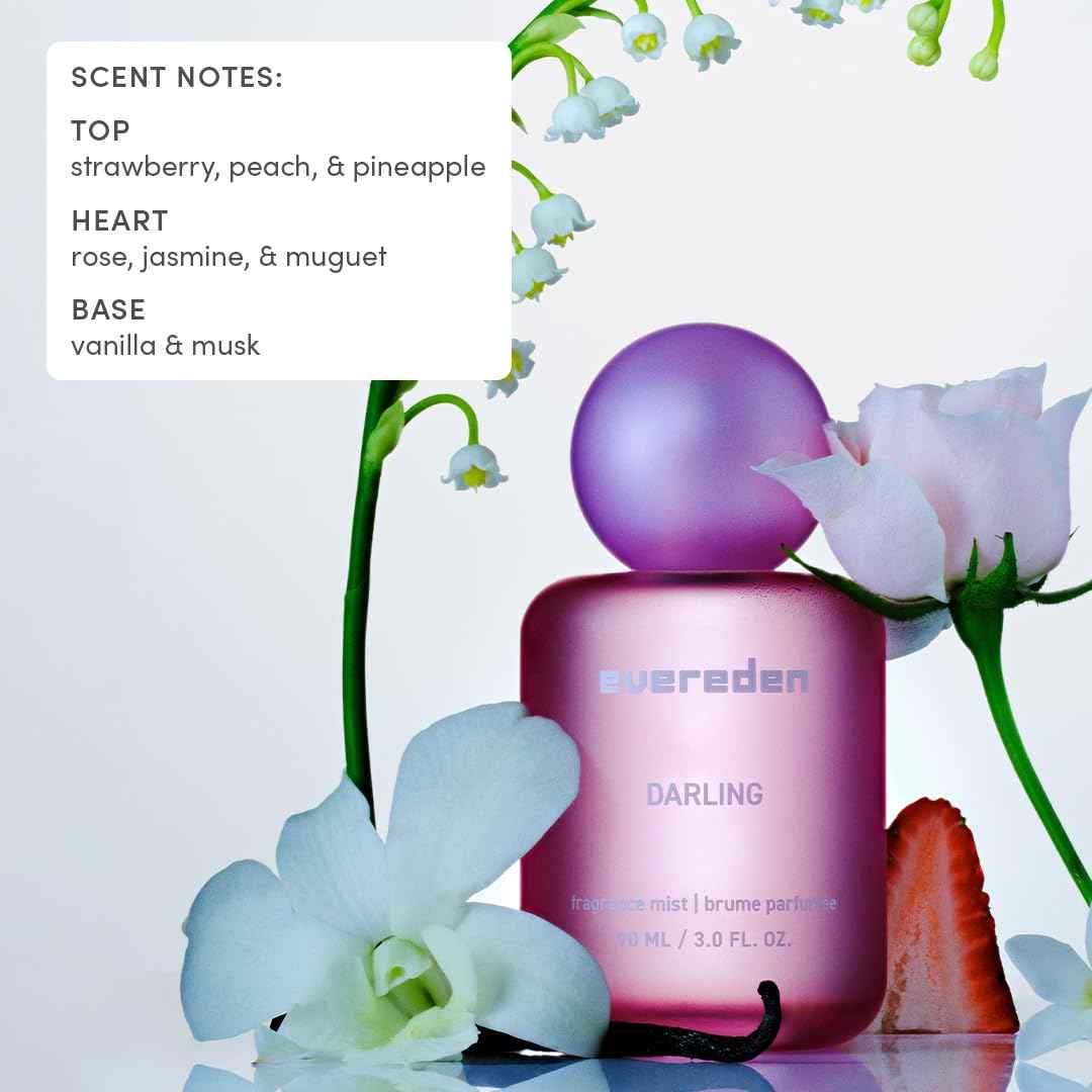Evereden Fragrance Hair and Body Mist - Darling: Clean and Vegan Collectible Hair and Body Spray for Teen Girls - Amplify Your Self Expression with Iconic Scents in Aesthetic Bottles