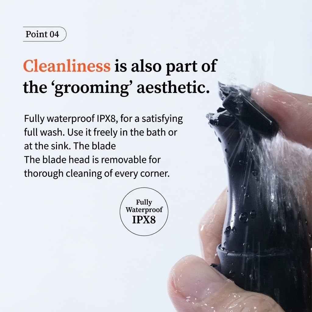 URBANER Mustache Trimmer – Cordless, Waterproof & Adjustable, 0.5–14mm Precision Settings, Lightweight Grooming Clipper with Japanese Steel Blade for Travel Use, Beard Trimmer for Men, Hair Clippers