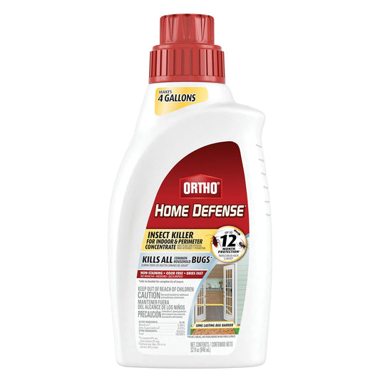 Ortho Home Defense Insect Killer for Indoor & Perimeter Concentrate: Makes 4 Gallons, Odor Free, Dries Fast, 32 fl. oz.