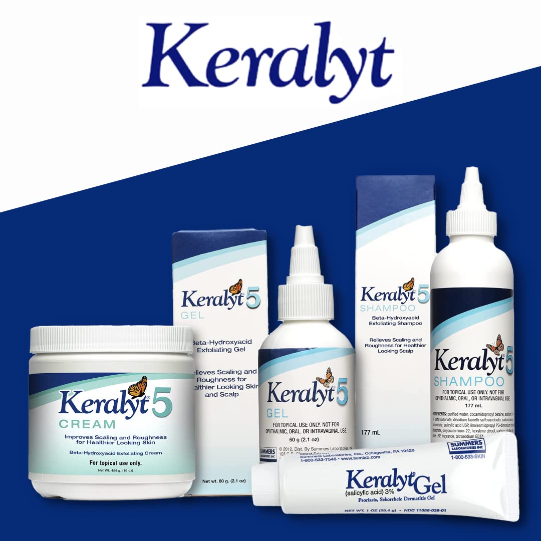 Keralyt 5 Anti-Dandruff Shampoo - Max Strength 5% Salicylic Acid Scalp Build-Up Clearing - Promotes Relief from Dandruff, Psoriasis, Seborrheic Dermatitis, Dryness, and Itchiness, 177 milliliters